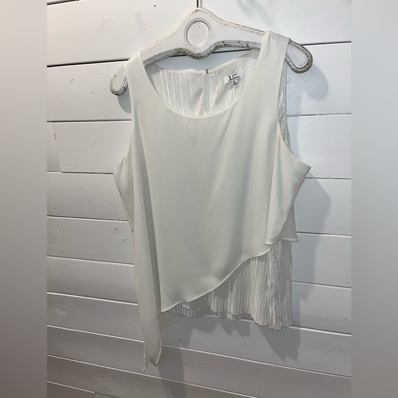 JULES & LEOPOLD – White Asymmetrical Sleeveless Blouse – Size XL - Picture 5 of 8